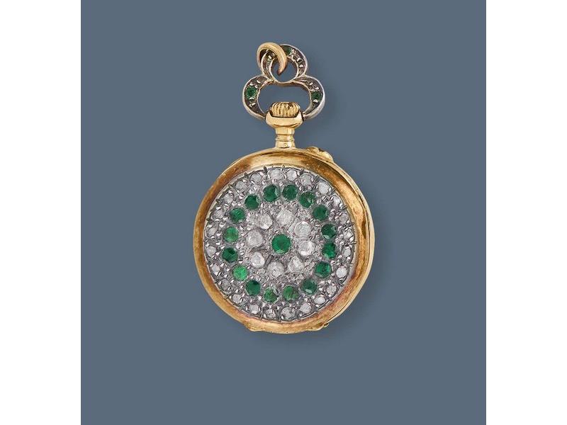 MONTRE DE COL en jaune (750) le revers à...