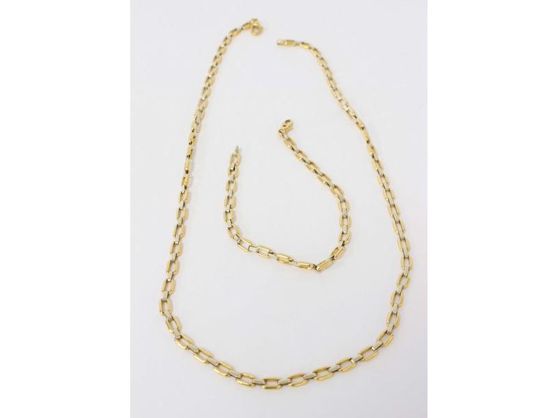 BRACELET ET COLLIER formant parure, en or...