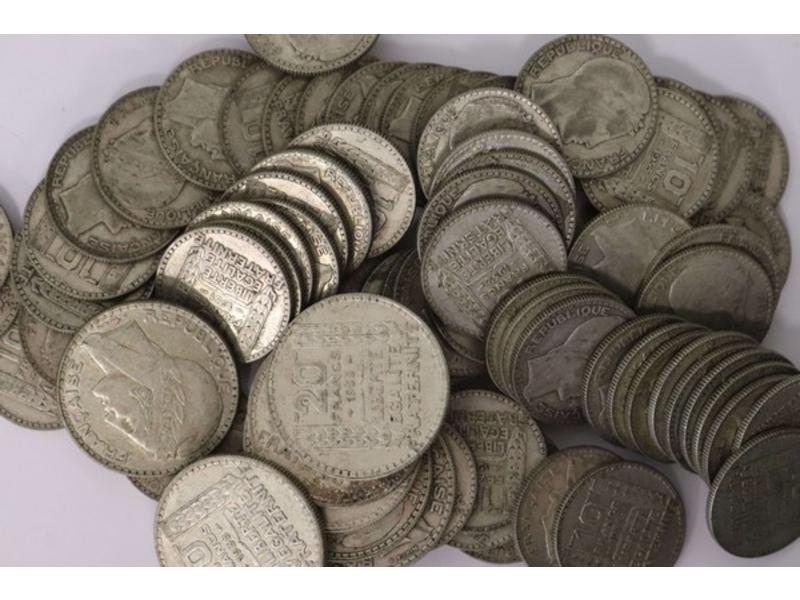 LOT DE 86 PIECES en argent de 10 Fr TURI...