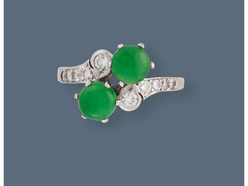 BAGUE type Toi & Moi, en or jaune (750),...
