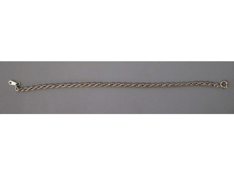 BRACELET à maillons tournés en métal arg...