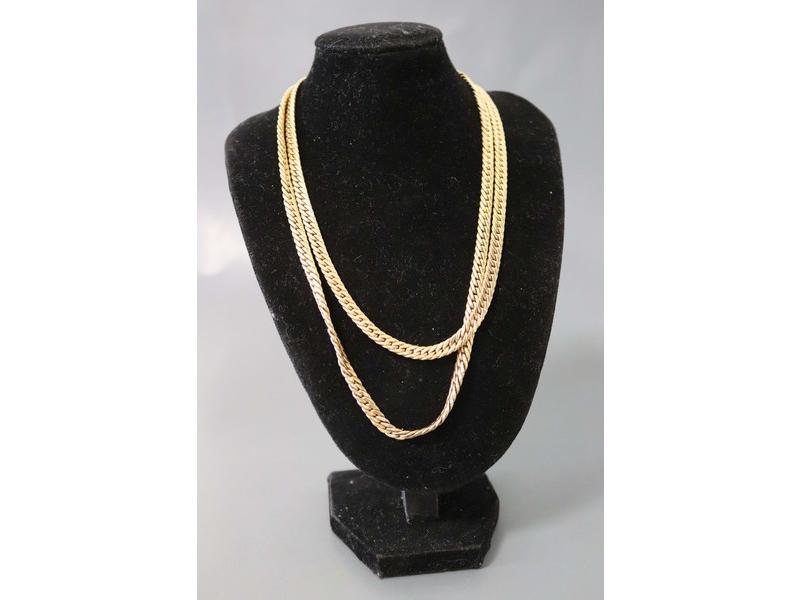 COLLIER en chute à deux rangs en métal d...