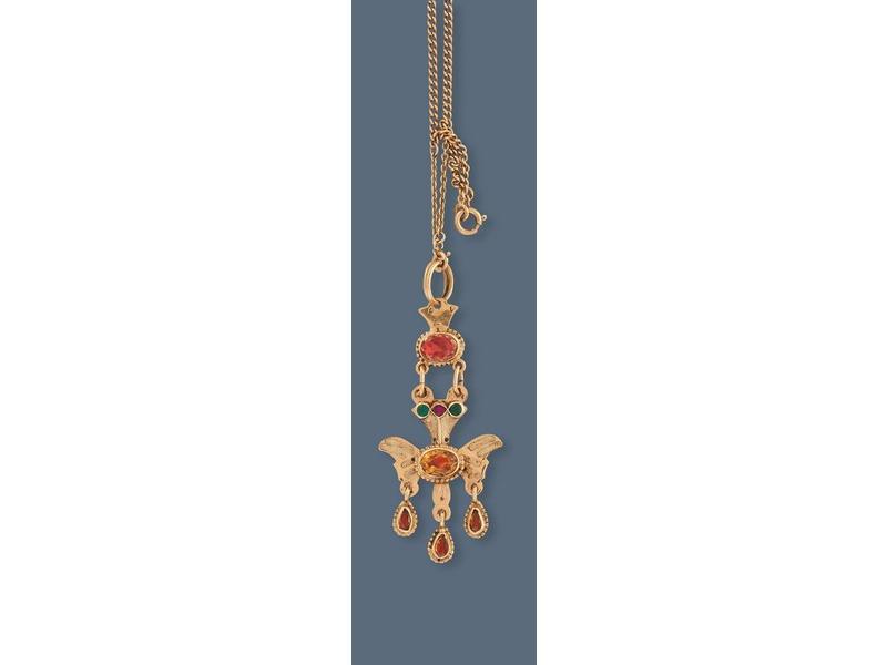 *CHAÎNE en or jaune (750 mm) et son PENDENTIF...