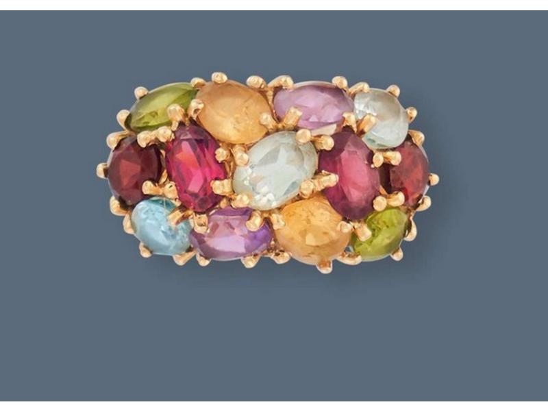 BAGUE jonc dite "Tutti Frutti", en or jaune...
