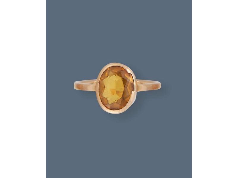 BAGUE en or jaune (750) avec citrine en ...