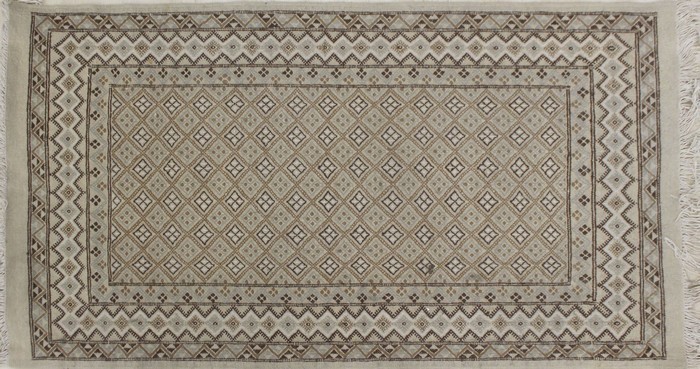 TAPIS rectangulaire en laine à décor de carreaux...