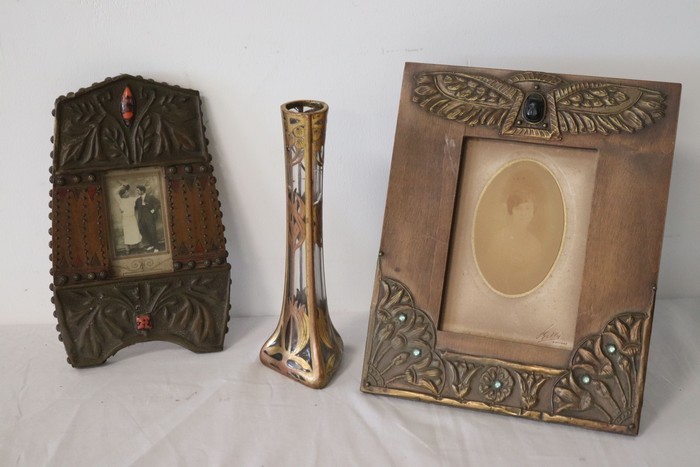 DEUX CADRES PHOTOS d'époque Art Nouveau -...
