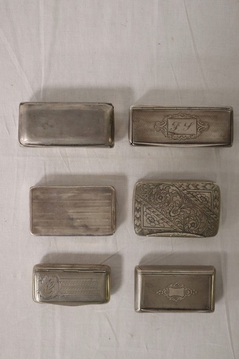 SIX BOÎTES TABATIERES rectangulaires en ...