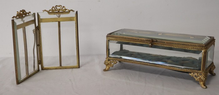 COFFRET à bijoux rectangulaire à monture...