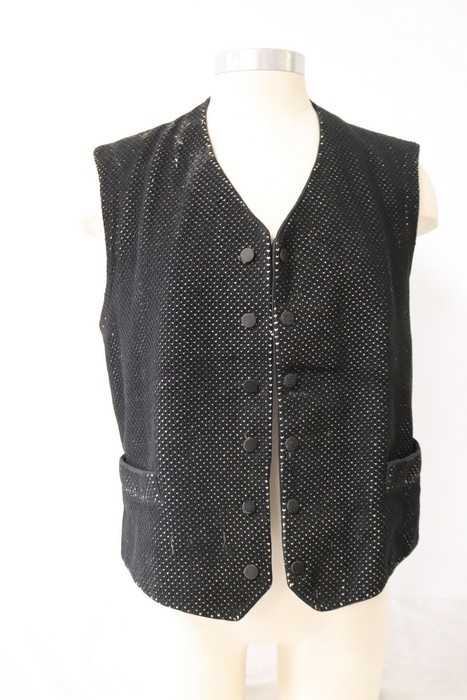 GILET droit d'homme en laine noire type pied...