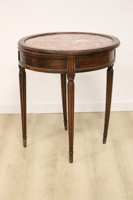 TABLE BOUILLOTTE en hêtre teinté ouvrant...