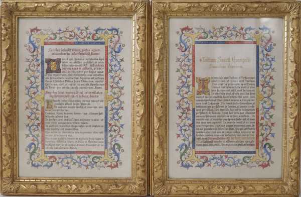 DEUX ENLUMINURES sur texte du Nouveau Testament...