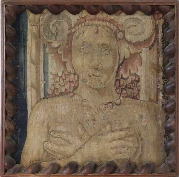 ELEMENT DE TAPISSERIE en laine figurant un...