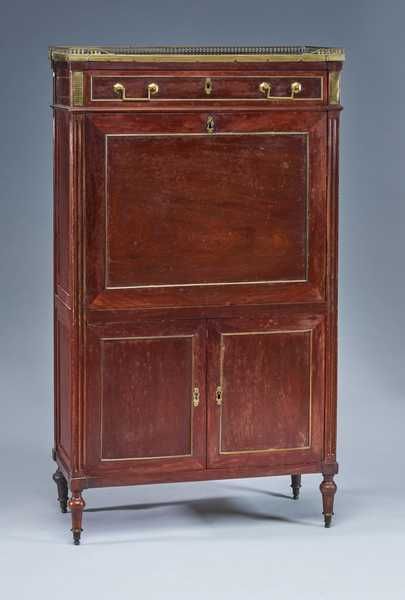 SECRETAIRE rectangulaire en acajou, placage...