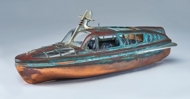 MAQUETTE DE BATEAU de vitesse à moteur, en...