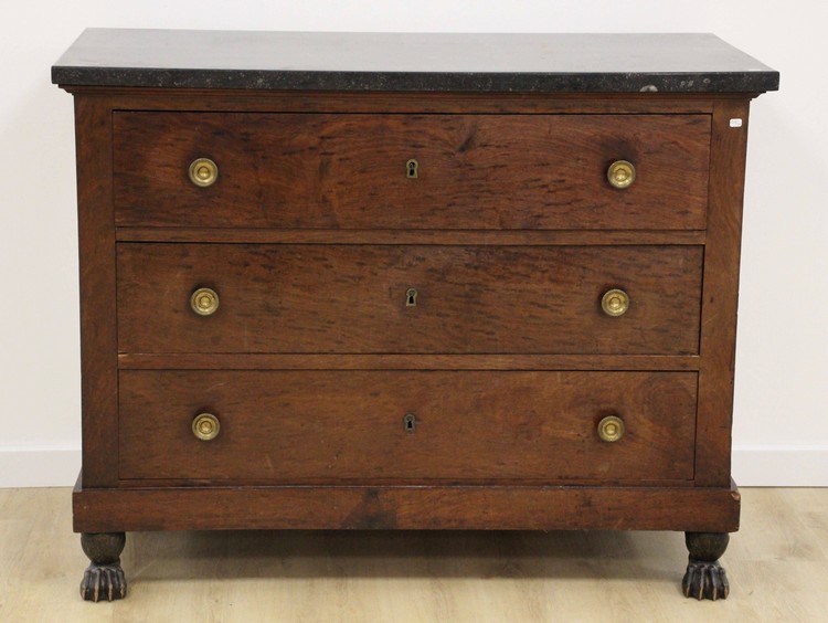 COMMODE rectangulaire en acajou et placage...