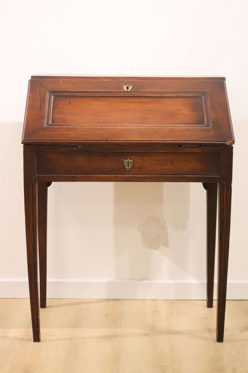PETIT BUREAU DE PENTE, en bois teinté ouvrant...