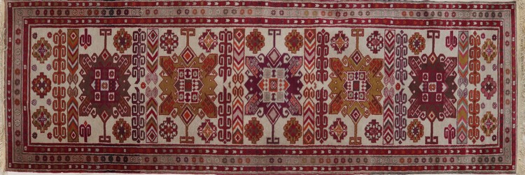 TAPIS GALERIE en laine polychrome à décor...