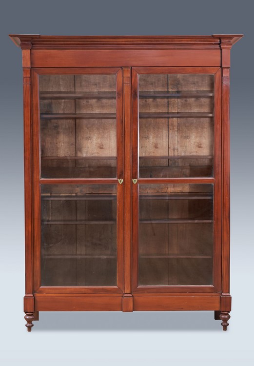 ARMOIRE VITRINE en acajou et placage d'acajou,...