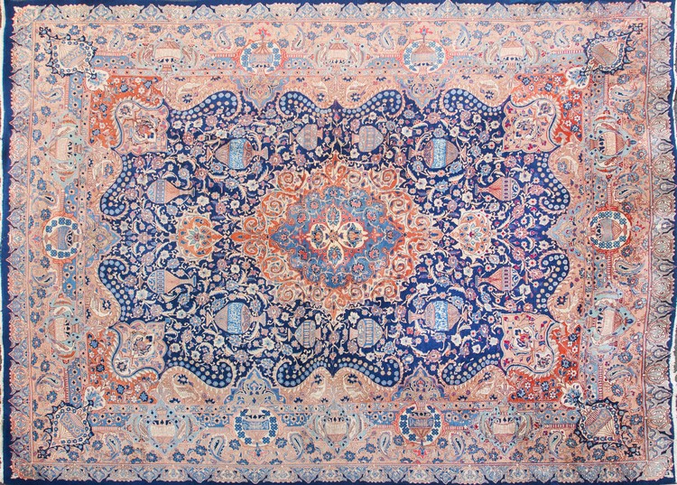GRAND TAPIS KASHMAR en laine polychrome à...