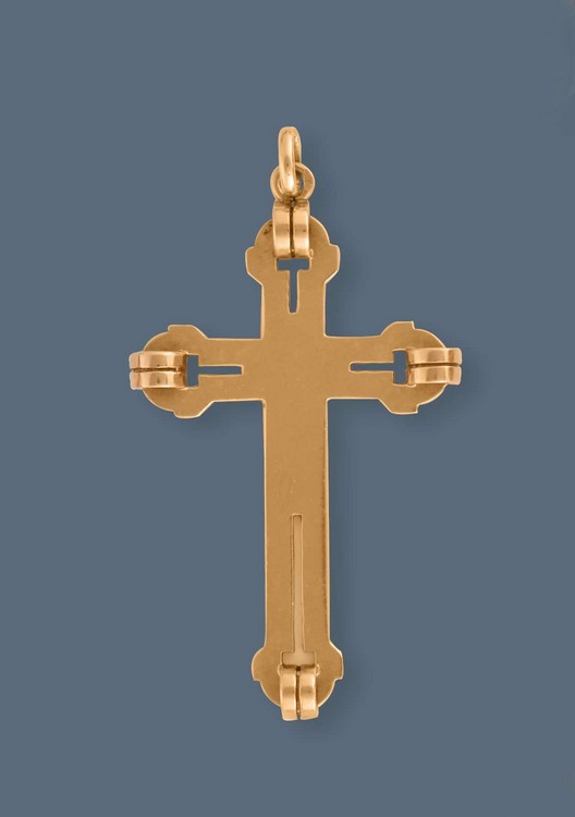 PENDENTIF CROIX en or jaune (750) de style...
