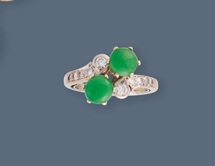 BAGUE type Toi & Moi, en or jaune (750),...