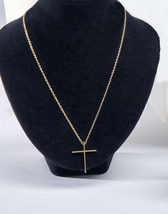 PENDENTIF CROIX et CHAÎNE en or jaune (7...