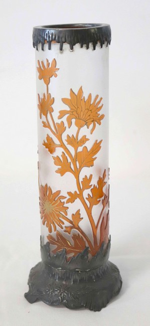 VASE rouleau en verre dégagé à l'acide à...