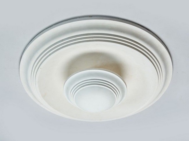 PLAFONNIER ou SUSPENSION circulaire en plâtre,...