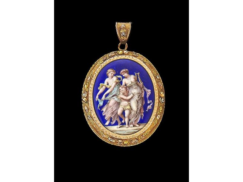 PENDENTIF en ors de couleurs à motifs de...