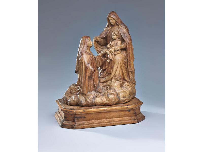 Adoration de la Vierge à l'Enfant sur un...