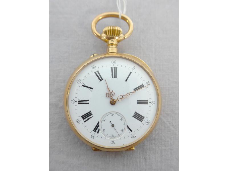 MONTRE DE POCHE en or jaune chiffrée AI,...