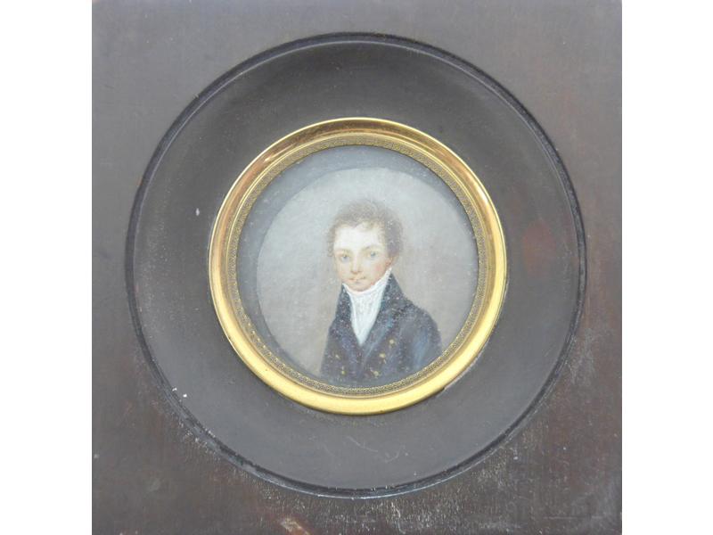 MINIATURE ronde sur ivoire représentant un...