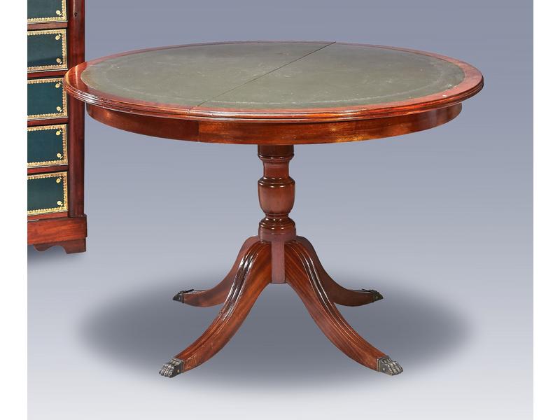 TABLE RONDE en acajou et placage d'acajou,...