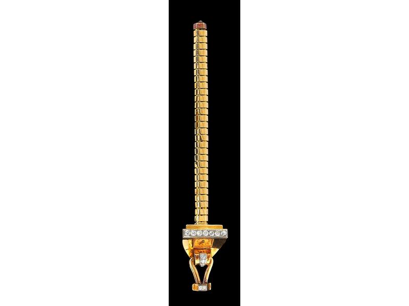 BOUCHERON, Montre de dame en or jaune cadran...
