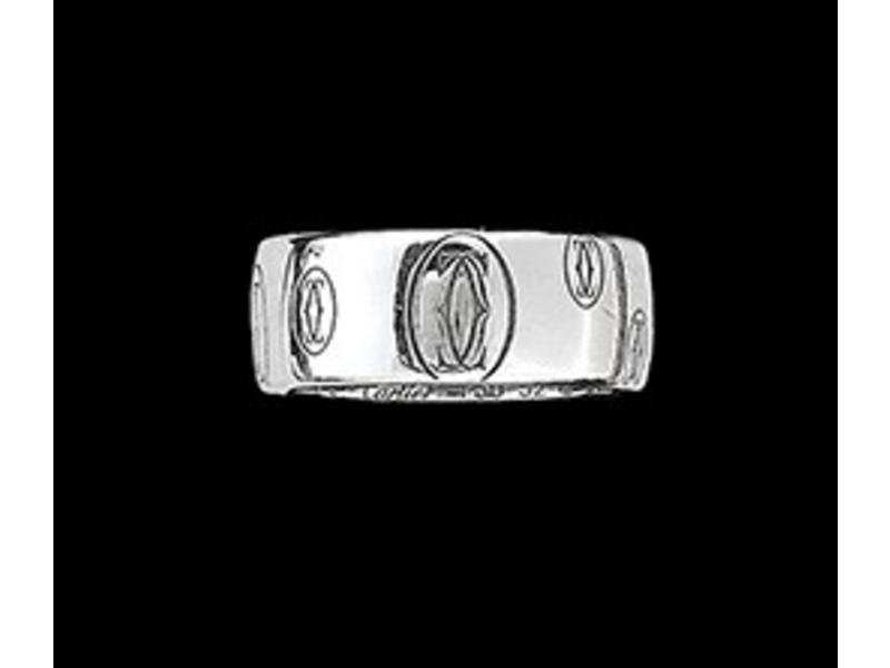 CARTIER, BAGUE jonc en or blanc gravée du...