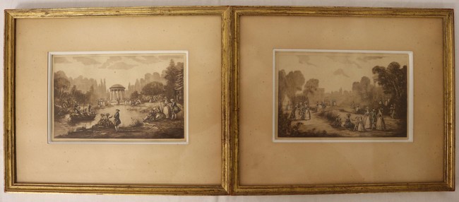 DEUX GRAVURES en noir représentant des "Scènes...