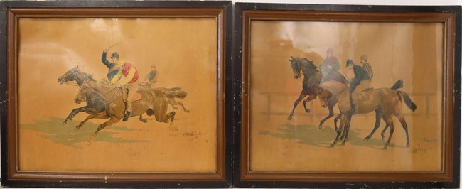 PAIRE DE CHROMOLITHOGRAPHIES représentant...