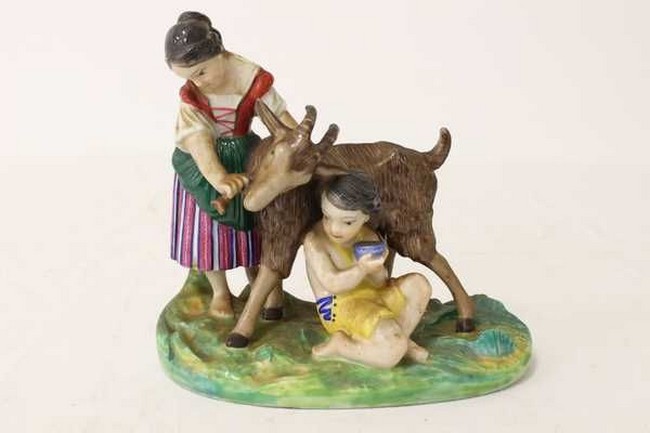 Enfants avec leur chèvre