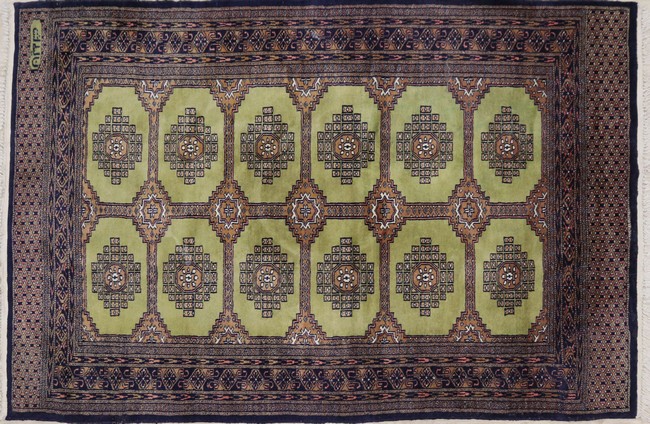 *TAPIS rectangulaire en laine polychrome...