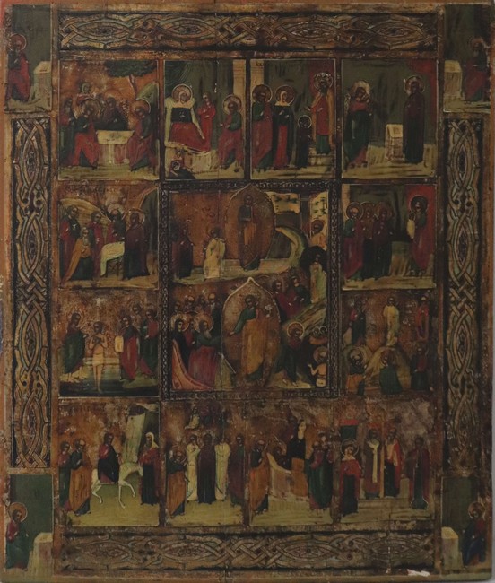 ICÔNE représentant la vie du Christ.