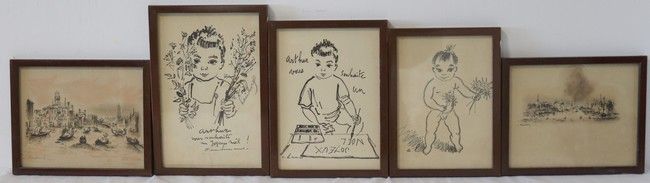 André HAMBOURG (1909-1999) CINQ LITHOGRAPHIES...