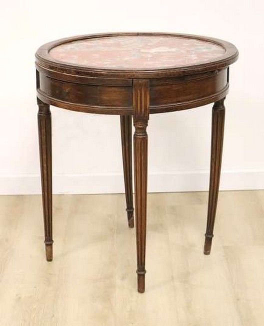 TABLE BOUILLOTTE en hêtre teinté ouvrant...