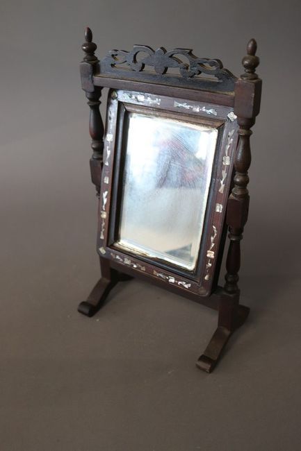 MIROIR DE TABLE en psyché en bois exotique...