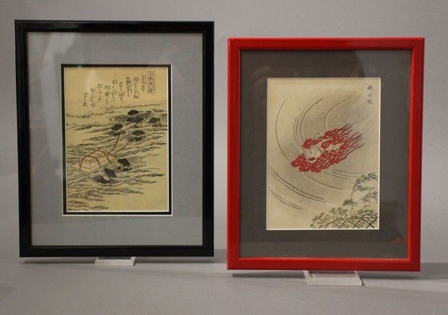 DEUX ESTAMPES JAPONAISES en couleurs.