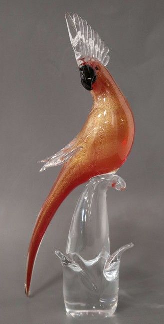 PERROQUET en verre moulé pressé et soufflé,...