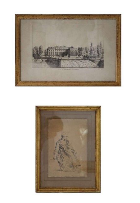 UNE GRAVURE ET UNE LITHOGRAPHIE représentant...