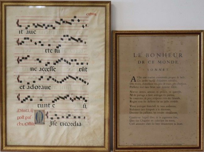 PAGE D'HARMONIUM sur vélin et Le Bonheur...