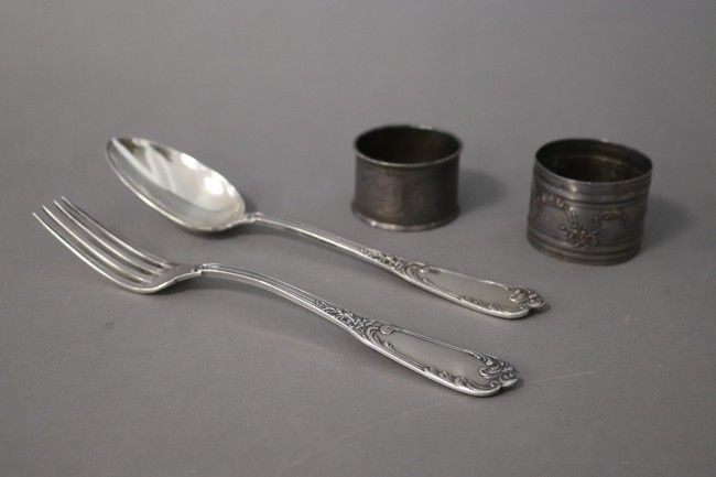 CUILLERE et FOURCHETTE en argent, modèle...