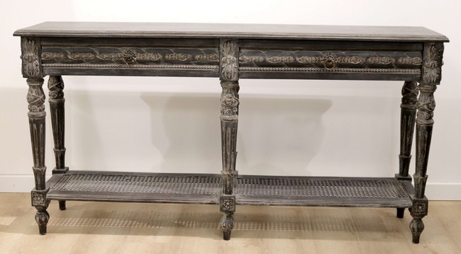 CONSOLE en bois mouluré, sculpté et laqué...